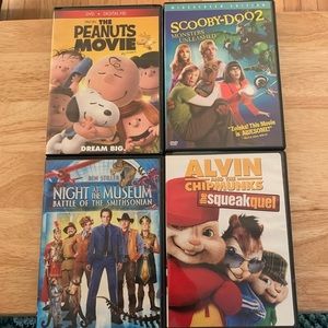 The Peanuts Movie,Scooby-Doo 2, Night at the Museum,Alvin and the Chipmunks